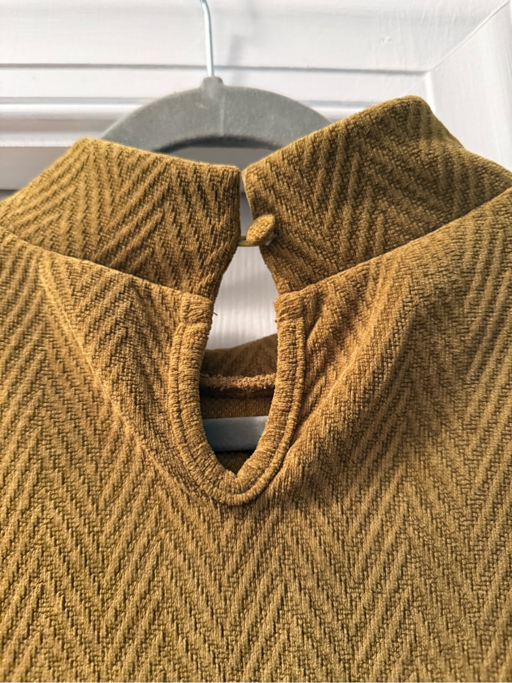 NWT-THML-Olive Puff-Sleeve High-Neck Dress-Med - Picture 6 of 10